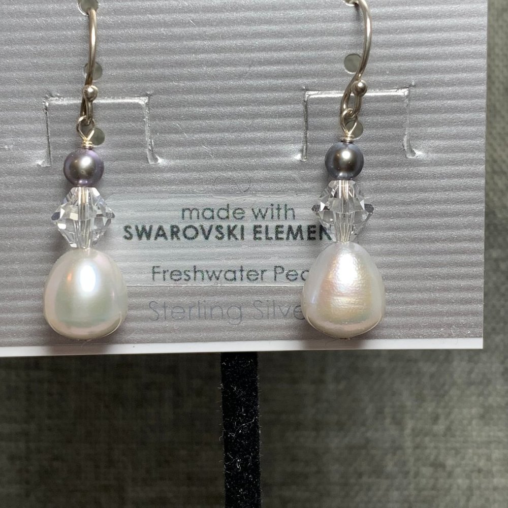 Selene Sterling Silver Swarovski Elements & Fresh… - image 2